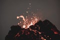 Close-up of the famous Icelandic volcano with lava inside the crater Royalty Free Stock Photo