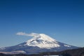 Close up famous view of Fuji mountain with snow cover on the top with could, Japan Royalty Free Stock Photo