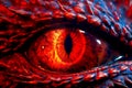 Close-up of fantasy dragon eye. Mythological evil. Dangerous creature