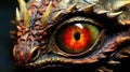 Close-up of fantasy dragon eye. Mythological evil. Dangerous creature. Royalty Free Stock Photo