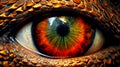 Close-up of fantasy dragon eye. Mythological evil. Dangerous creature Royalty Free Stock Photo