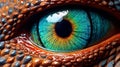 Close-up of fantasy dragon eye. Mythological evil. Dangerous creature Royalty Free Stock Photo