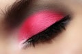 Close-up of fashion eyes make-up, bright eyeshadow