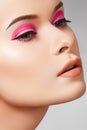 Close-up fashion woman model face, glamour make-up Royalty Free Stock Photo