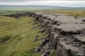 close-up of fault line, with the tectonic plates shifting and rupturing