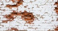 Weathered Brick Wall with Peeling White Paint Royalty Free Stock Photo