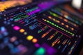 This close-up features vibrant HTML and CSS code with colorful syntax highlighting on a computer screen. The details Royalty Free Stock Photo