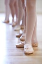 Close Up Of Feet In Children's Ballet Dancing Class Royalty Free Stock Photo