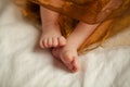 Close up feet of newborn girl Royalty Free Stock Photo