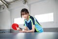 Close up of a female athlete ready to serve Royalty Free Stock Photo