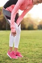 Athlete suffering from calf pain