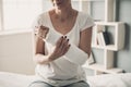 Close-up of Female Broken Arm in Plaster Cast Royalty Free Stock Photo