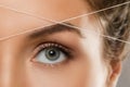 Eyebrow threading - epilation procedure for brow shape correction