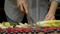 Woman chopping celery Royalty Free Stock Photo