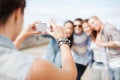 Close up of female hands holding digital camera Royalty Free Stock Photo