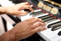 Female hands playing the piano Royalty Free Stock Photo