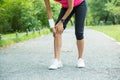 Female Jogger Having Pain In Her Knee
