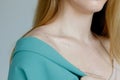 Close up of female neck and shoulder Royalty Free Stock Photo