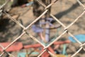 Close up Fence of Playgroung, focus on Fence.