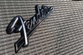 Close-up of Fender logotype on guitar amplifier Royalty Free Stock Photo