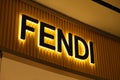 close up Fendi store sign.