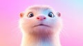 A close up of a ferret looking at the camera, AI Royalty Free Stock Photo