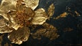 Close-up, A few Epiphyllum flowers, gild, Liquid gold flowing, Fuzzy edge, Rock color board painting