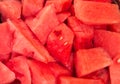 Close - up of a few pieces of refreshing ripe watermelon. Raw organic fruits vegetables Royalty Free Stock Photo