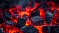 Close Up of Fiery Rocks and Lava Igniting an Inferno