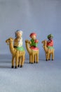 Close-up of figures of the Three Wise Men from the East Christmas concept and tradition. Royalty Free Stock Photo