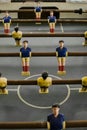 Close up of figurines in an old table Foosball