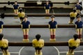 Close up of figurines in an old table Foosball