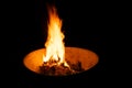 Close-Up Of Fire Against Black Background