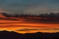 Close up fire coloured clouds during sunset