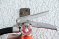 Close-up of the fire extinguisher pressure gauge. Royalty Free Stock Photo