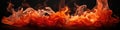 A close up of a fire and flames on black background, AI Royalty Free Stock Photo