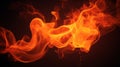 a close up of fire flames on a black background Royalty Free Stock Photo