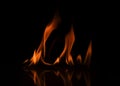 Close up of Fire Isolated background texture