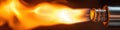 close-up of a fire from a lighter. selective focus Royalty Free Stock Photo