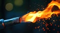 close-up of a fire from a lighter. selective focus Royalty Free Stock Photo