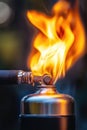 close-up of a fire from a lighter. selective focus Royalty Free Stock Photo