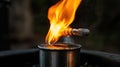 close-up of a fire from a lighter. selective focus Royalty Free Stock Photo