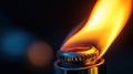 close-up of a fire from a lighter. selective focus Royalty Free Stock Photo