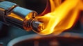 close-up of a fire from a lighter. selective focus Royalty Free Stock Photo