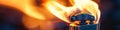close-up of a fire from a lighter. selective focus Royalty Free Stock Photo