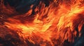 A close up of a fire with lots of orange and yellow flames