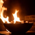 Fire pit flames at night Royalty Free Stock Photo