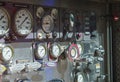 Close-up fire truck equipment detail. Fire control panel, dials and dashboard