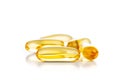 Close-up on fish oil capsule, contains omega-3 polyunsaturated acid EPA and DHA that enhances heart and health Royalty Free Stock Photo