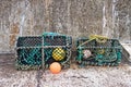 Close up of fish trap for lobster and crab fishing Royalty Free Stock Photo